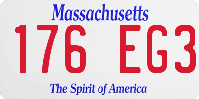 MA license plate 176EG3