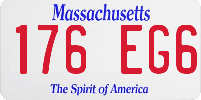 MA license plate 176EG6
