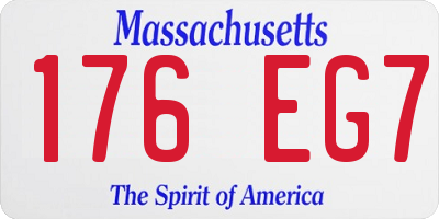 MA license plate 176EG7