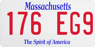 MA license plate 176EG9
