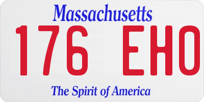 MA license plate 176EH0