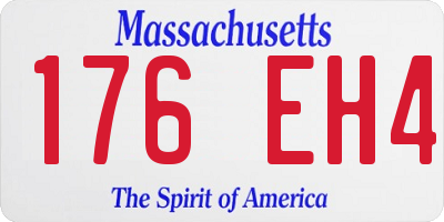 MA license plate 176EH4