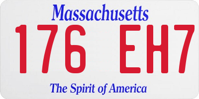 MA license plate 176EH7