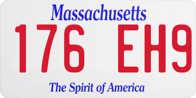 MA license plate 176EH9