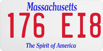MA license plate 176EI8