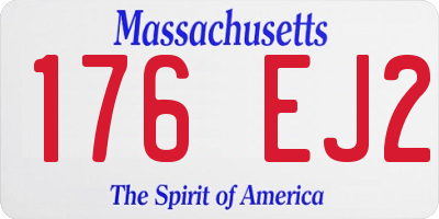MA license plate 176EJ2