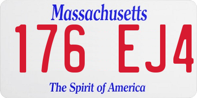 MA license plate 176EJ4