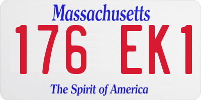 MA license plate 176EK1