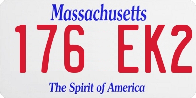 MA license plate 176EK2