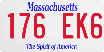 MA license plate 176EK6