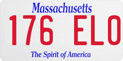 MA license plate 176EL0