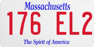 MA license plate 176EL2