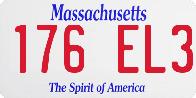 MA license plate 176EL3