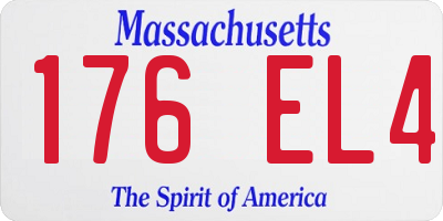 MA license plate 176EL4