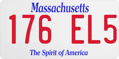 MA license plate 176EL5