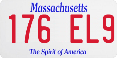 MA license plate 176EL9