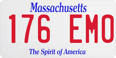 MA license plate 176EM0