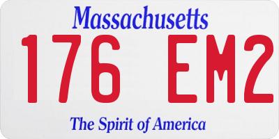 MA license plate 176EM2