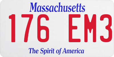MA license plate 176EM3