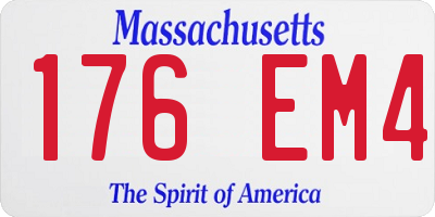 MA license plate 176EM4