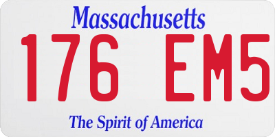 MA license plate 176EM5