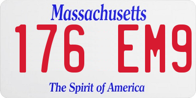 MA license plate 176EM9