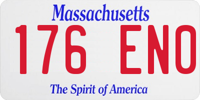 MA license plate 176EN0