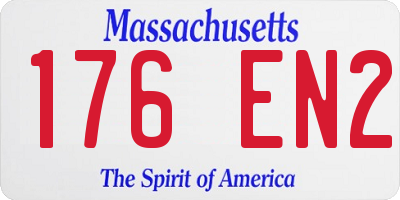 MA license plate 176EN2