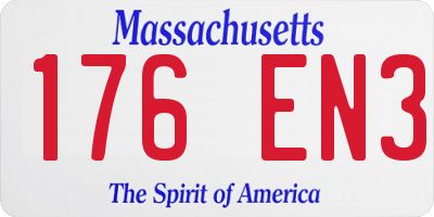 MA license plate 176EN3