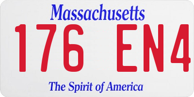 MA license plate 176EN4