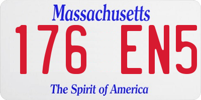 MA license plate 176EN5