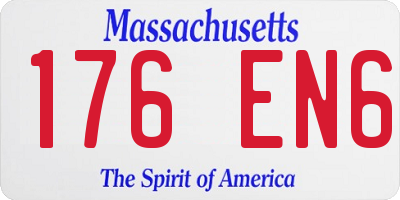 MA license plate 176EN6