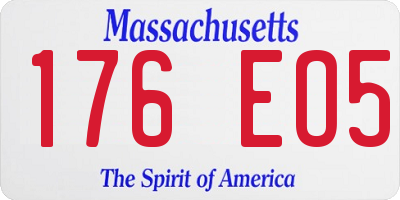 MA license plate 176EO5