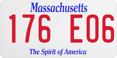 MA license plate 176EO6