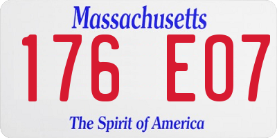 MA license plate 176EO7