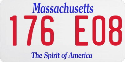 MA license plate 176EO8
