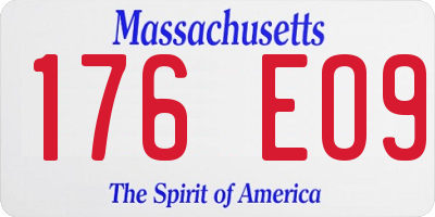 MA license plate 176EO9