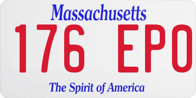 MA license plate 176EP0
