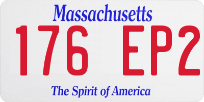 MA license plate 176EP2