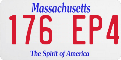 MA license plate 176EP4