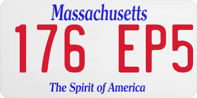 MA license plate 176EP5