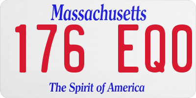 MA license plate 176EQ0