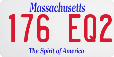 MA license plate 176EQ2