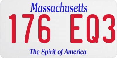 MA license plate 176EQ3