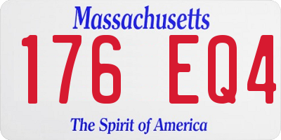 MA license plate 176EQ4