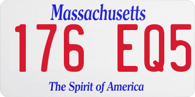 MA license plate 176EQ5