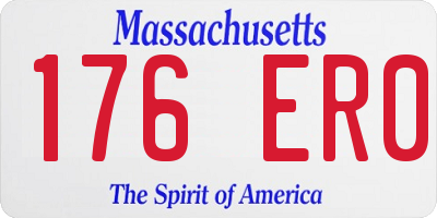 MA license plate 176ER0