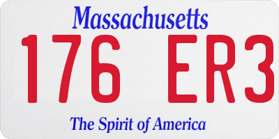 MA license plate 176ER3