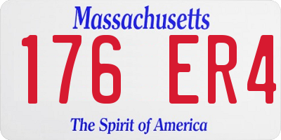 MA license plate 176ER4