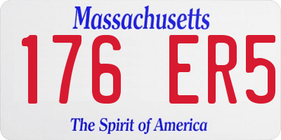 MA license plate 176ER5